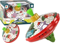 Traditioneller Metallkreisel mit Weihnachtsmann-Motiv