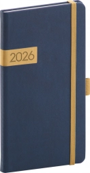 Taschenkalender Twill 2026 blau-gold