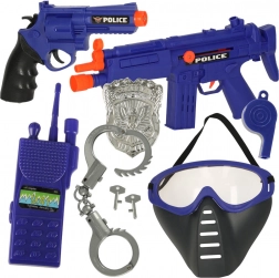 Polizei-Spielset mit Pistole, Karabiner, Maske und Handschellen