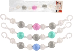 Hängespielzeug für den Kinderwagen mit Blüten und Kugeln