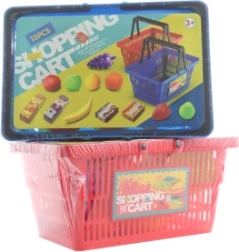 Einkaufskorb mit Obst und Lebensmitteln