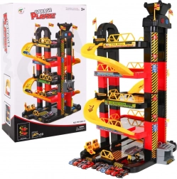 Mehrstöckiges Parkhaus mit beweglichem Aufzug und 10 Rennwagen