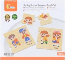 VIGA Holz-Lernpuzzle Kinder anziehen