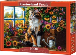 Puzzle 1000 Teile – Katze zwischen Blumen