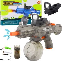 Elektrische Wasserpistole M416 mit beleuchtetem Visier, 450 ml, Reichweite 8–10 m