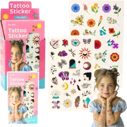Set temporärer Kindertattoos – Blumen und märchenhafte Motive, 60 Designs