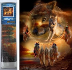 Diamantmalerei Traumfänger mit Wölfen 30x40 cm