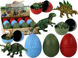Ei mit Dinosaurierfigur, 3 Farben, 9 cm
