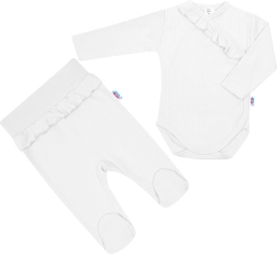 Zweiteiliges Babyset New Baby Stripes, weiß
