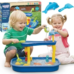 Woopie Wassertisch mit Wasserfall und Delfin, 11 Teile
