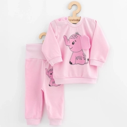 Babyset T-Shirt und Jogginghose New Baby Happy Elephant rosa