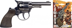 Cowboy-Revolver mit 12 Schuss, silbern, klein