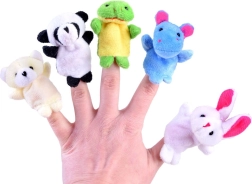 Set aus Plüsch-Fingerpuppen – Tiere, 10 Stk.