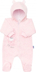 Baby-Samt-Overall mit Kapuze NEW BABY Sweetheart rosa 74 (6–9 Monate)
