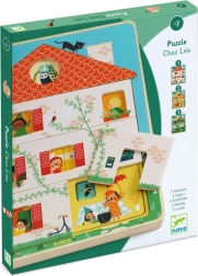 Holzpuzzle Häuschen Chez Léo DJECO