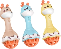WOOPIE Baby Rassel Giraffe sensorisches Beißspielzeug mit Musik Montessori