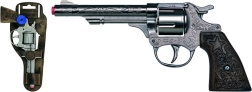 Cowboy-Silbermetallrevolver für Knallplättchen – 8 Schuss