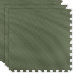 Schaumstoffmatte HUMBI 180 × 60 cm – große wasserdichte Puzzlematte, sicher, 3 Stk., Khaki