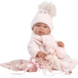 Llorens New Born Mädchen – realistische Babypuppe 43 cm, Ganzvinylkörper