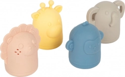 Set aus Silikon-Wasserspielzeugen für Kinder small foot (Löwe, Elefant, Giraffe, Äffchen)