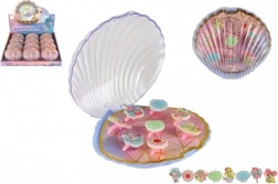 Set einstellbarer Kinder-Ringe mit Meeresmotiv in muschelförmiger Box