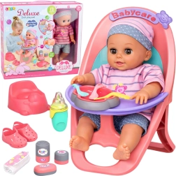 Interaktive Babypuppe mit Hochstuhl und Zubehör