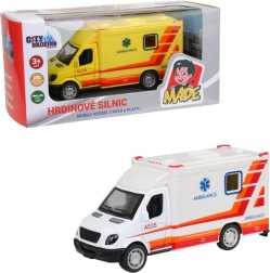 Metall Krankenwagen mit Rückzugsmechanismus 10 cm