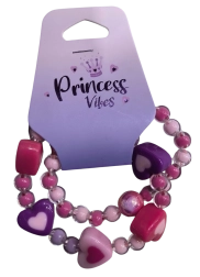 PINK Set aus Perlenarmbändern mit Herzchen, 2 Stk.