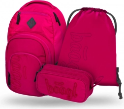Baagl 3 Set Coolmate Ruby: Rucksack, Federmäppchen und Beutel