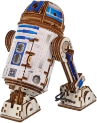 Ugears mechanisches Holzpuzzle STAR WARS R2‑D2 mit LED‑Projektor
