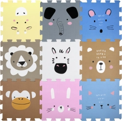 Humbi Schaumstoffmatte – Lernpuzzle mit Tieren 120 × 120 cm, 9 Teile