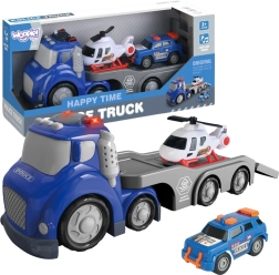 Woopie Blauer Polizeianhänger City Truck mit Licht- und Soundeffekten