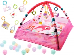 Lernspielmatte mit Bögen und Bällen rosa