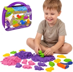 WOOPIE kinetischer Sand mit Dinosauriern im Koffer, 13 Teile