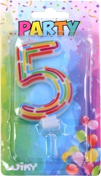 Party-Kerze Zahl 5 – Streifen
