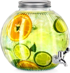 Gläserner Getränkespender mit Zapfhahn 5,5 l