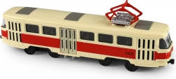 Metall-Retro-Straßenbahn T3 16 cm mit Licht und Sound