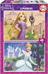 Puzzle DISNEY Prinzessinnen 2×48 Teile – Rapunzel und Cinderella