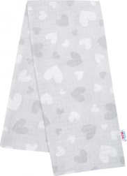 Baumwollwindel mit Print NEW BABY graue Herzchen