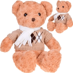 Weicher Plüsch-Teddybär mit Pullover und Schal, 60 cm