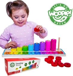 Woopie Green Montessori Holz-Zähl- und Farbpuzzle, 56 Teile