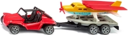 Set mit Spielzeug Auto mit Flugzeug