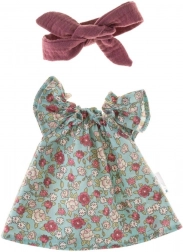 Kleid mit Stirnband für 38 cm Puppe, Heideblüten