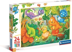 Clementoni Puzzle Glückliche Dinosaurier-Oase, MAXI 24 Teile
