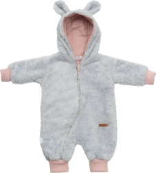 New Baby Teddy Bear grau-rosa Baby-Winteroverall