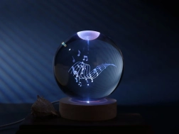 Kristalllampe Kugel Musik 10 cm