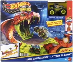 Hot Wheels Monster Trucks Snake Slam Takedown Spielset mit dem Truck BONE SHAKER