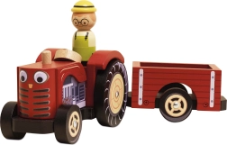 Le Toy Van Holztraktor mit Anhänger für Kinder