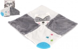 Plüsch-Waschbär Schnuffeltuch mit Rassel 20x20 cm