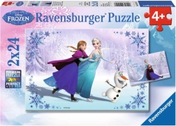 Puzzle 2x24 Teile Die Eiskönigin Schwestern für immer